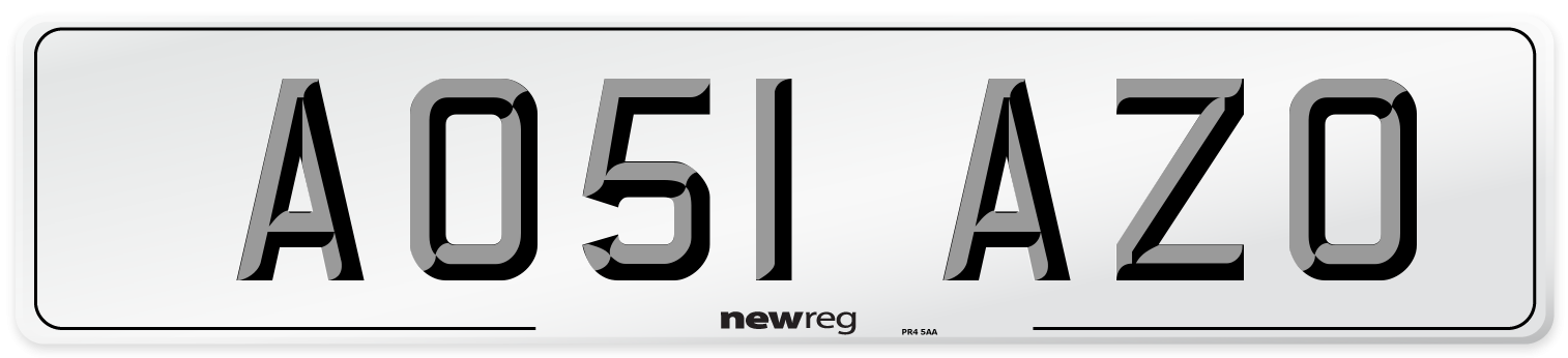 AO51 AZO Number Plate from New Reg